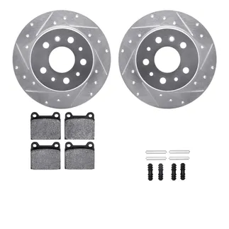 R1 Concepts WGYH1-63003 eLINE Rotor - Drilled & Slotted - Silver W/ Semi-Met Pads